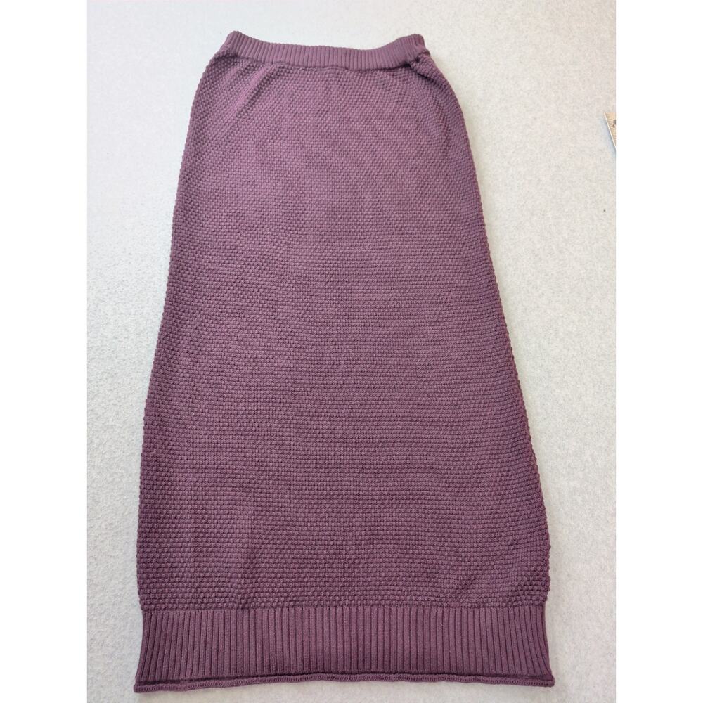 Free People Beach Purple Knit Maxi Sweater Skirt XS 100% Cotton Boho Pull On
